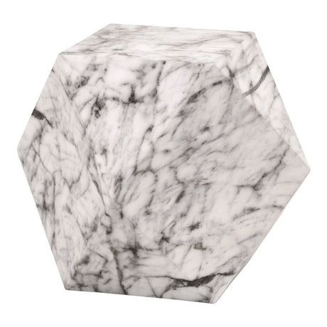 Facet Accent Table in Ivory Marble Concrete - 4613.IVO-MAR