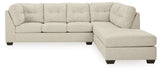 Falkirk 2-Piece Sectional with Ottoman in Parchment - PKG011019