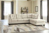 Falkirk 2-Piece Sectional with Ottoman in Parchment - PKG011019