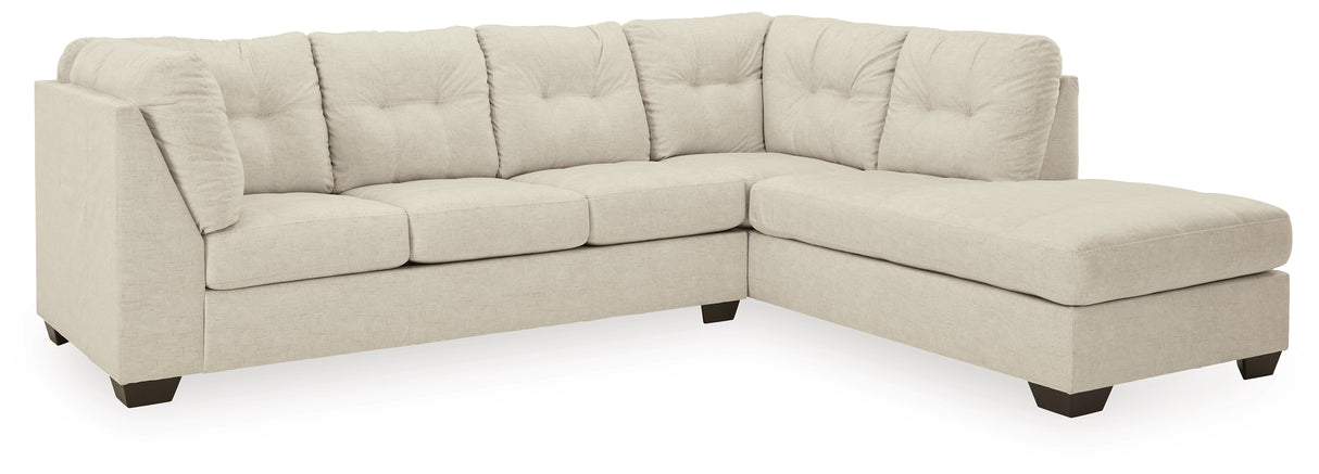 Falkirk 2-Piece Sectional with Ottoman in Parchment - PKG011019