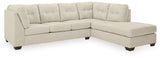 Falkirk 2-Piece Sectional with Ottoman in Parchment - PKG011019