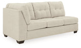 Falkirk 2-Piece Sectional with Ottoman in Parchment - PKG011019