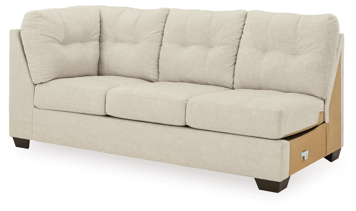 Falkirk 2-Piece Sectional with Ottoman in Parchment - PKG011019