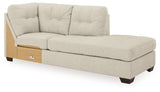 Falkirk 2-Piece Sectional with Ottoman in Parchment - PKG011019