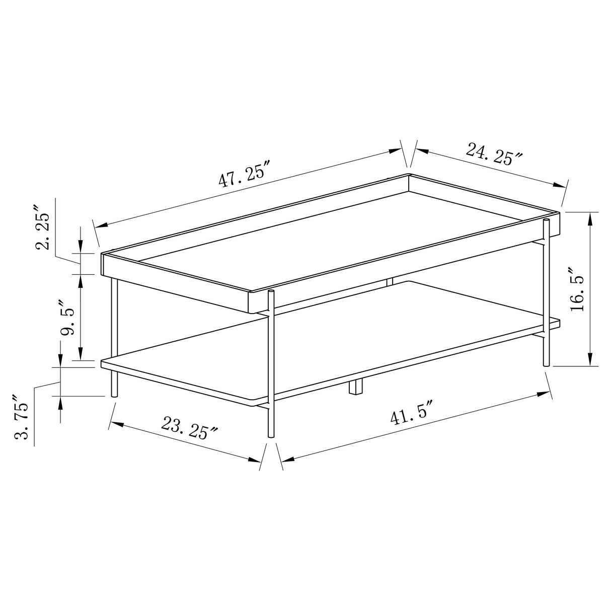 Fallon Rectangular Engineered Wood Coffee Table Light Brown from Coaster - Luna Furniture