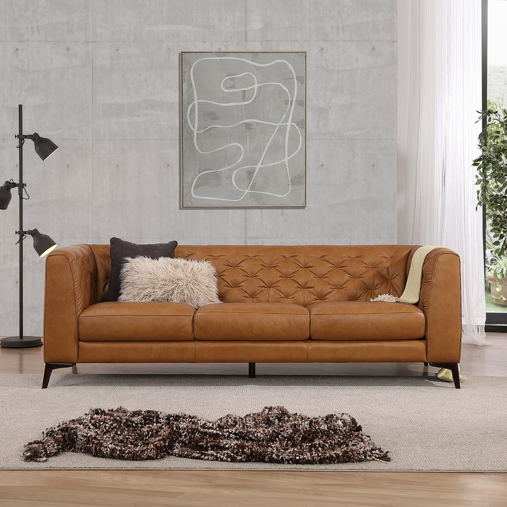 Fargo Tan Leather Sofa - SOF00105401