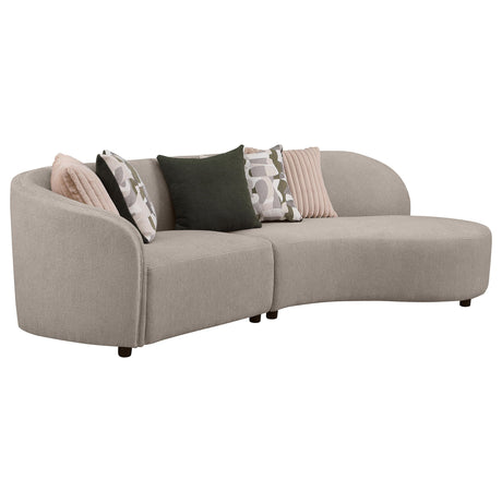 Fayette 2-piece Upholstered Sectional Sofa Greige - 504920