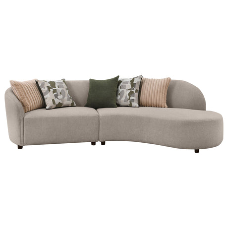 Fayette 2-piece Upholstered Sectional Sofa Greige from Coaster - Luna Furniture