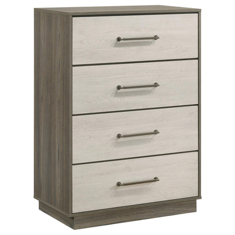 Fenwick 4-drawer Chest of Drawers Grey Oak from Coaster - Luna Furniture