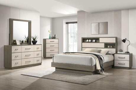 Fenwick Grey Oak 4-Piece Eastern King Bedroom Set from Coaster - Luna Furniture