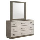 Fenwick 9-drawer Dresser with Mirror Grey Oak from Coaster - Luna Furniture