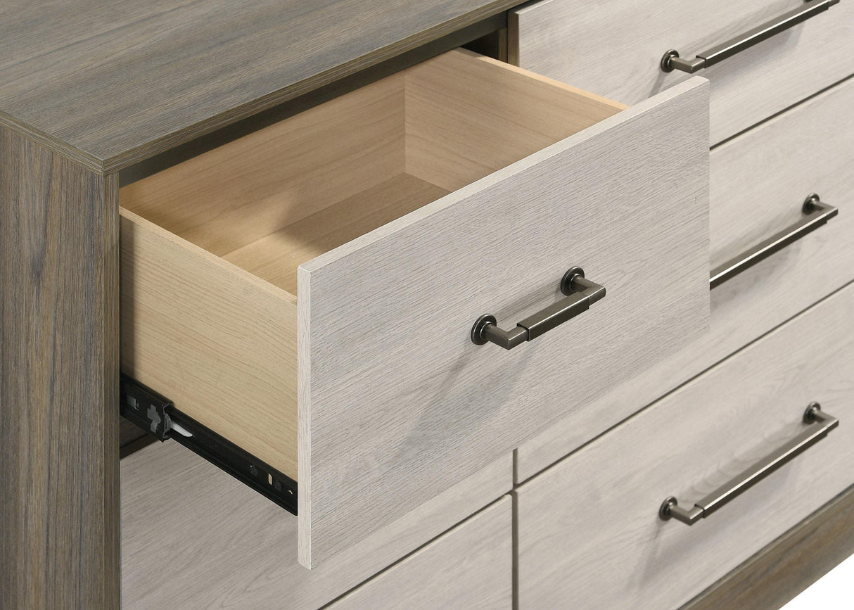 Fenwick 9-drawer Dresser with Mirror Grey Oak from Coaster - Luna Furniture