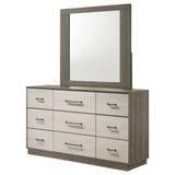 Fenwick 9-drawer Dresser with Mirror Grey Oak from Coaster - Luna Furniture