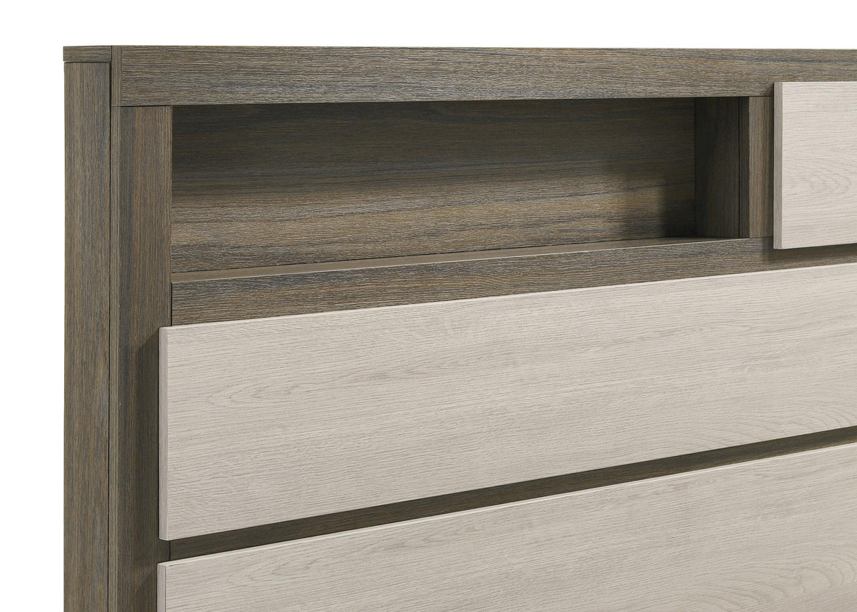 Fenwick California King Bed Bookcase Headboard Grey Oak from Coaster - Luna Furniture