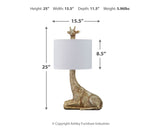 Ferrison 2-Piece Table Lamp Set in Gold Finish from Ashley - Luna Furniture