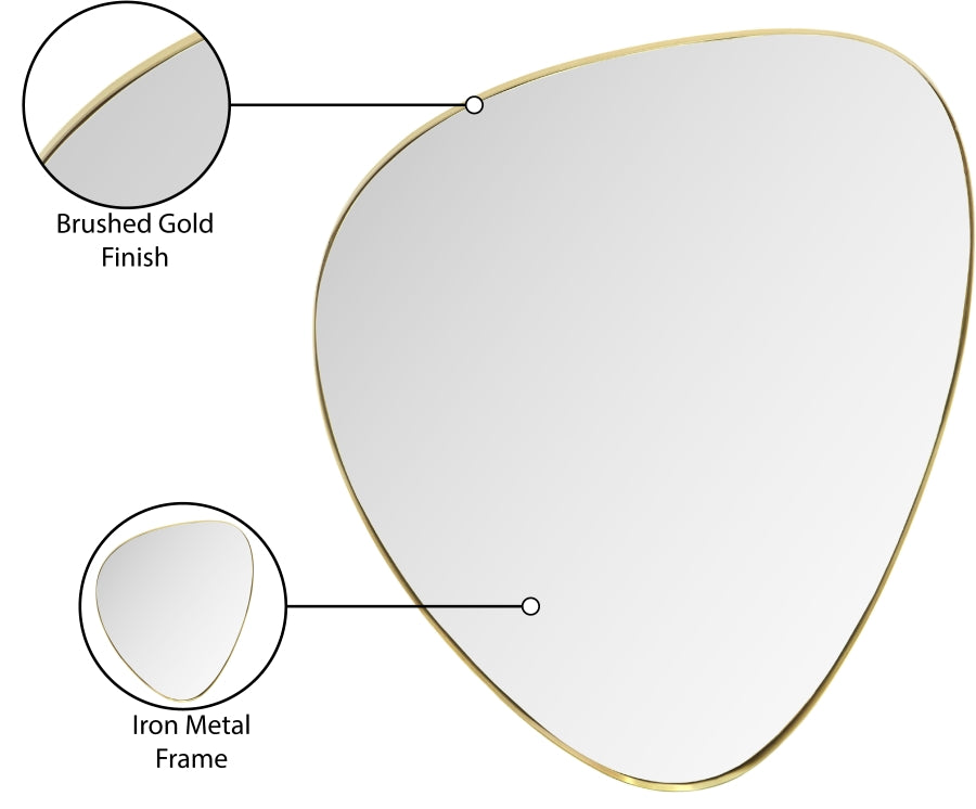 Finch Mirror in Gold from Meridian - Luna Furniture