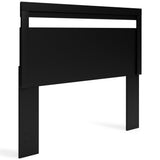 Finch Queen Panel Headboard with Dresser and 2 Nightstands in Black - PKG017934