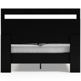 Finch Queen Panel Headboard with Dresser and 2 Nightstands in Black - PKG017934