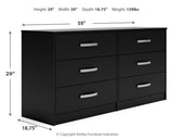 Finch Queen Panel Headboard with Dresser and Chest in Black - PKG017931