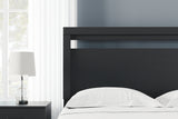 Finch Queen Panel Headboard with Dresser in Black - PKG017930