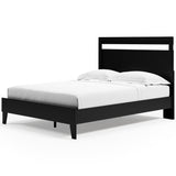 Finch Queen Panel Platform Bed with 2 Nightstands in Black/Brown - PKG017946