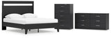 Finch Queen Panel Platform Bed with Dresser and Chest in Black/Brown - PKG017942