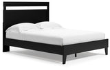 Finch Queen Panel Platform Bed with Dresser and Chest in Black/Brown - PKG017942