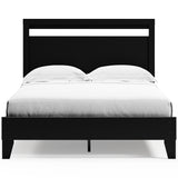 Finch Queen Panel Platform Bed with Dresser in Black/Brown - PKG017941