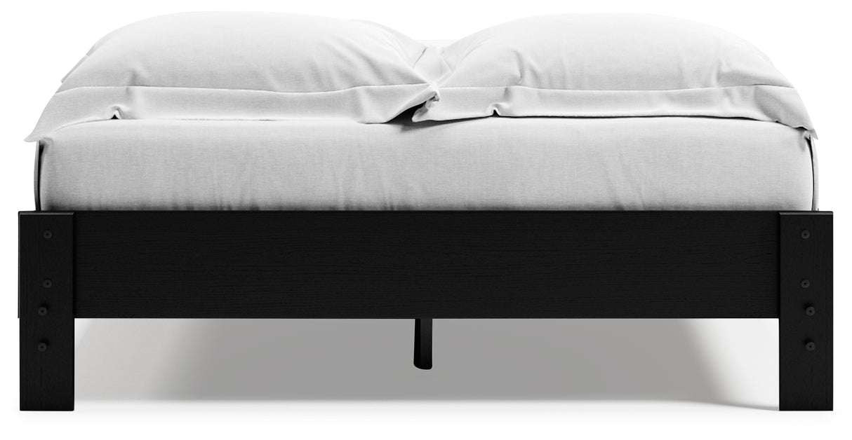 Finch Queen Platform Bed with Dresser and Chest in Black - PKG017920