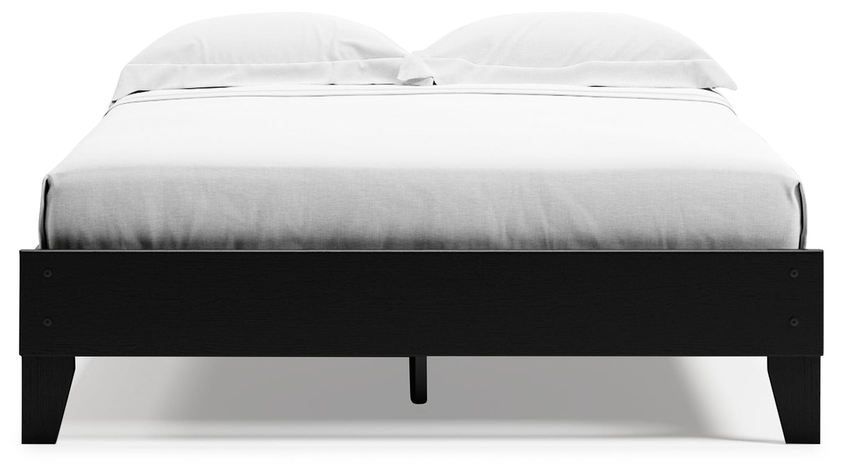 Finch Queen Platform Bed with Dresser, Chest and Nightstand in Black - PKG017921