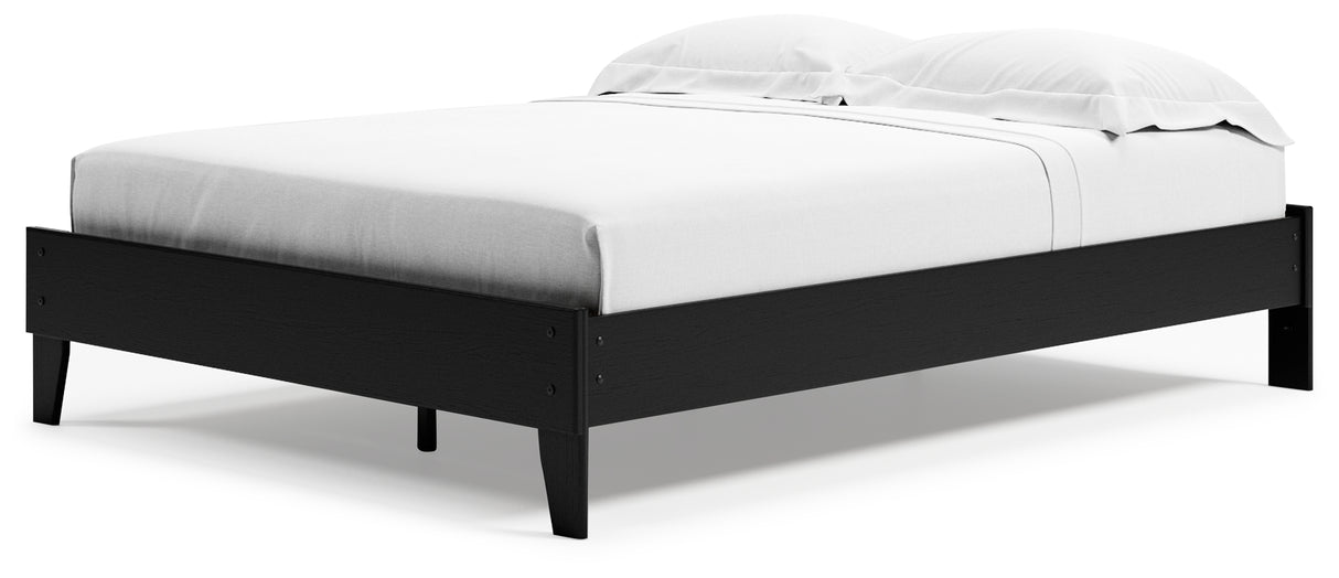 Finch Queen Platform Bed with Dresser, Chest and Nightstand in Black - PKG017921