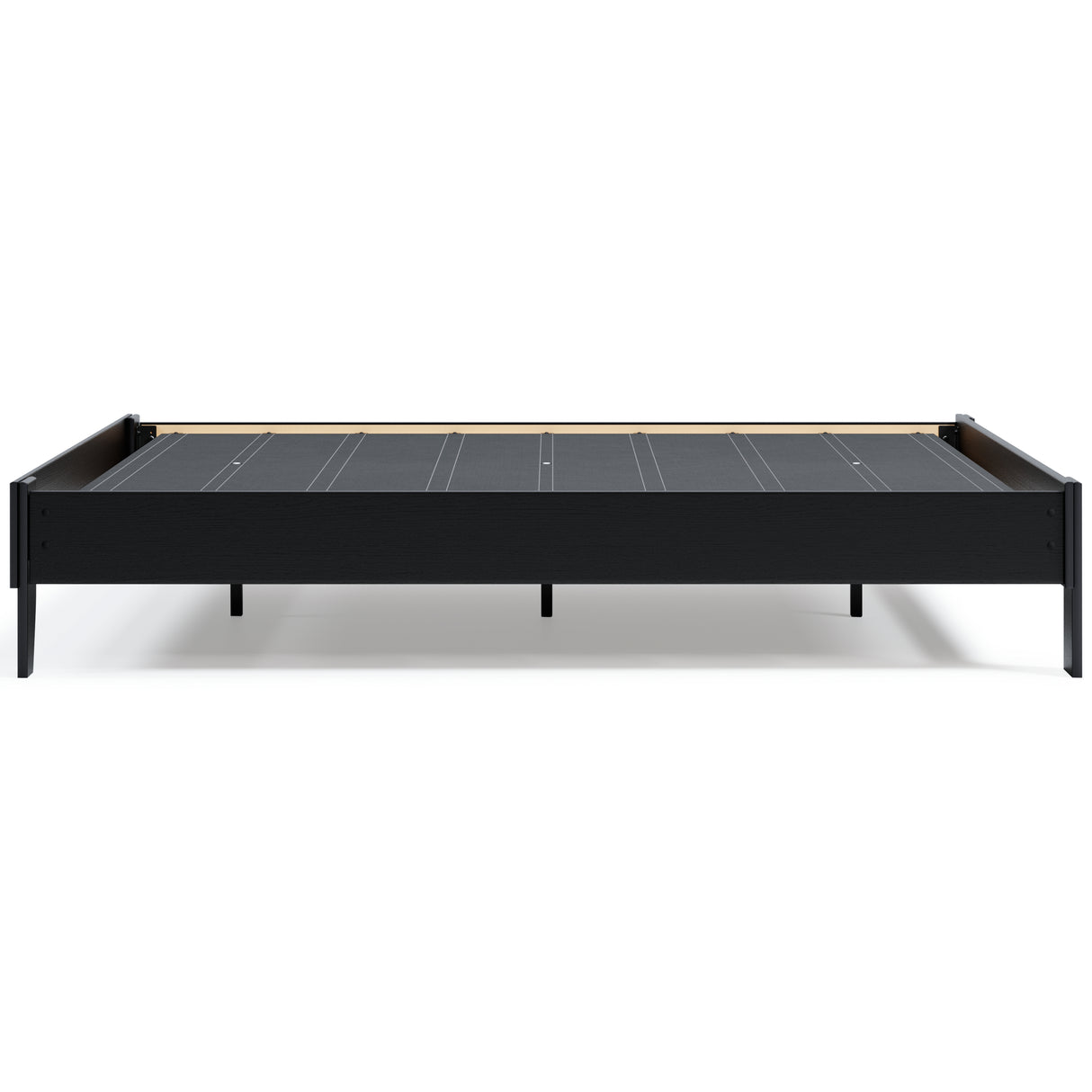 Finch Queen Platform Bed with Mattress in Black - PKG018309