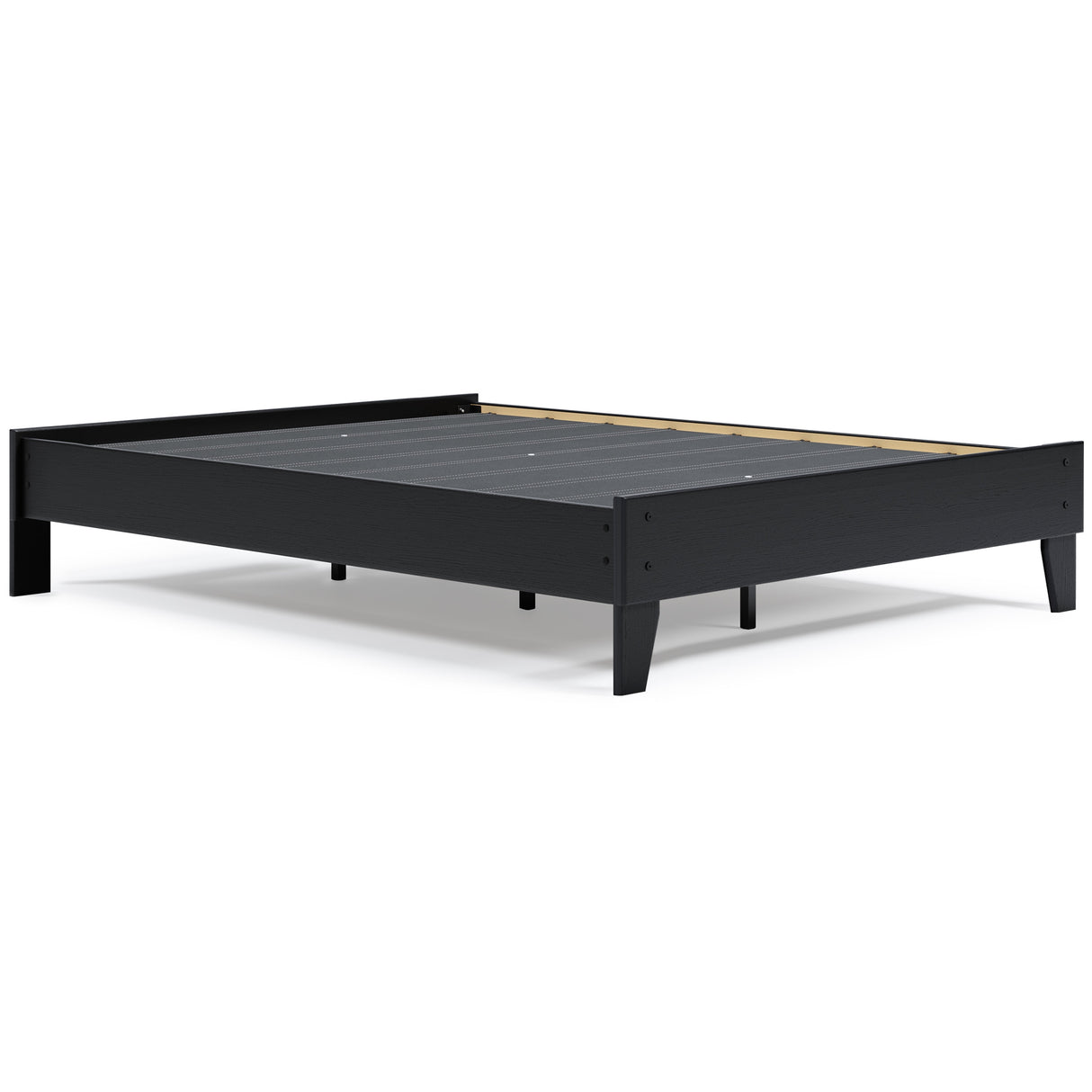 Finch Queen Platform Bed with Mattress in Black - PKG018309