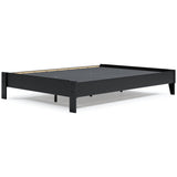 Finch Queen Platform Bed with Mattress in Black - PKG018309