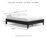 Finch Queen Platform Bed with Mattress in Black - PKG018310