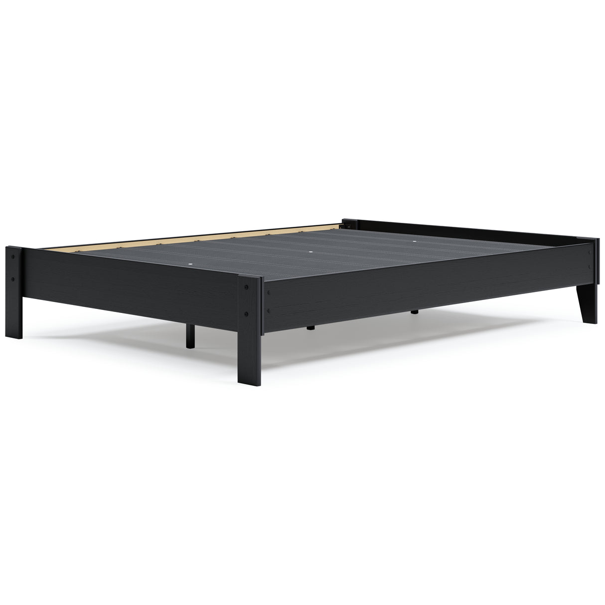 Finch Queen Platform Bed with Mattress in Black - PKG018310