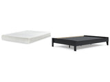 Finch Queen Platform Bed with Mattress in Black - PKG018313