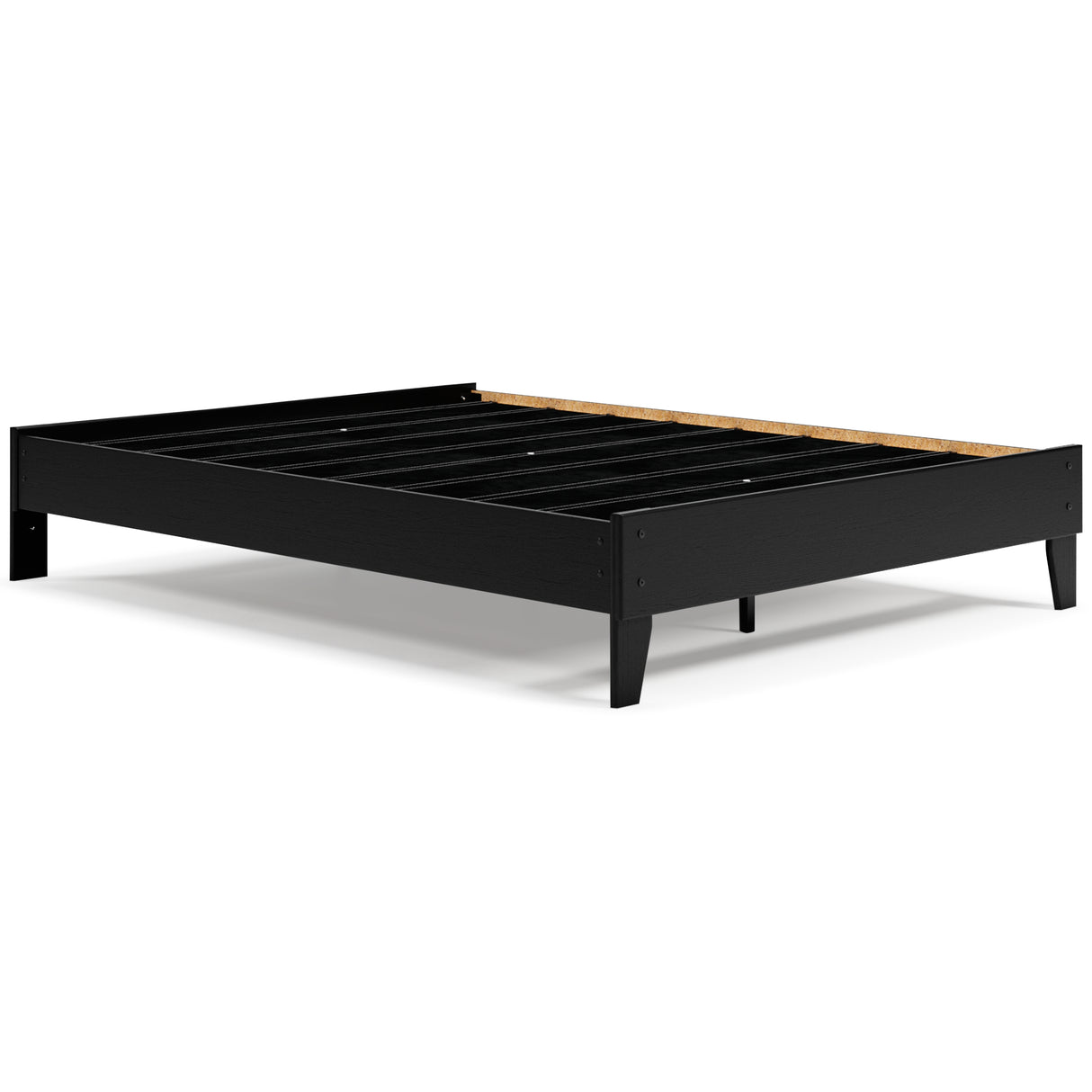 Finch Queen Platform Bed with Mattress in Black - PKG018313