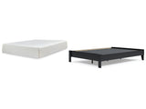 Finch Queen Platform Bed with Mattress in Black - PKG018314