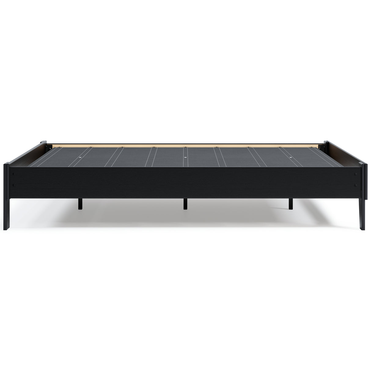 Finch Queen Platform Bed with Mattress in Black - PKG018314