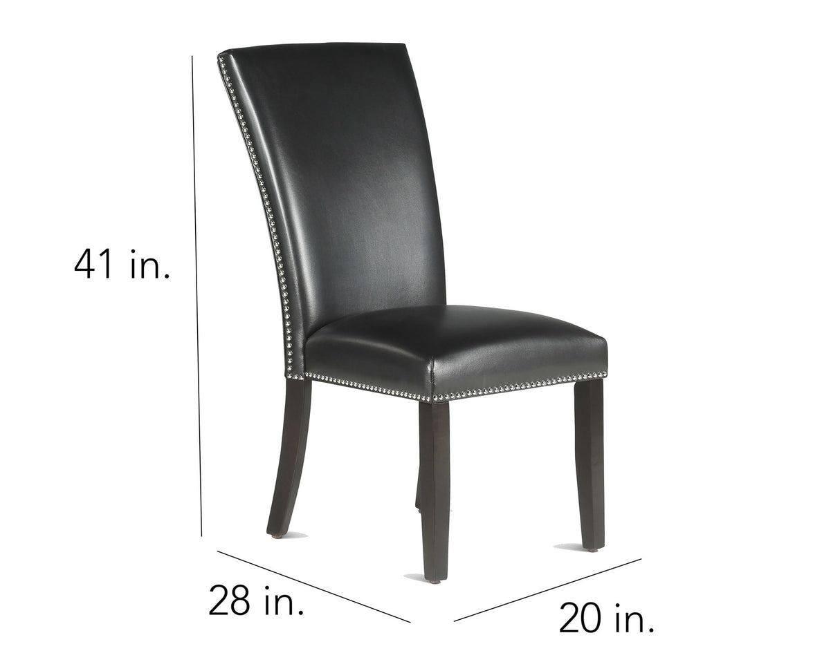 Finley Black PU Side Chair, Set of 2 from Steve Silver - Luna Furniture