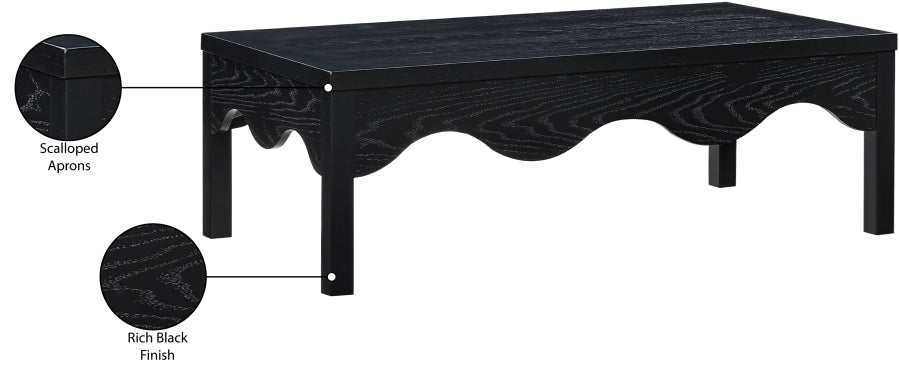 Fiora Coffee Table in Black from Meridian - Luna Furniture