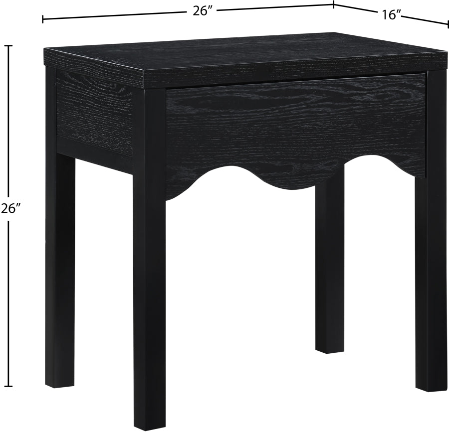 Fiora Night Stand in Black from Meridian - Luna Furniture