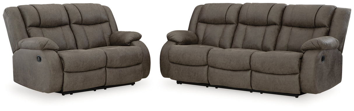 First Base Sofa and Loveseat in Gunmetal - PKG015501