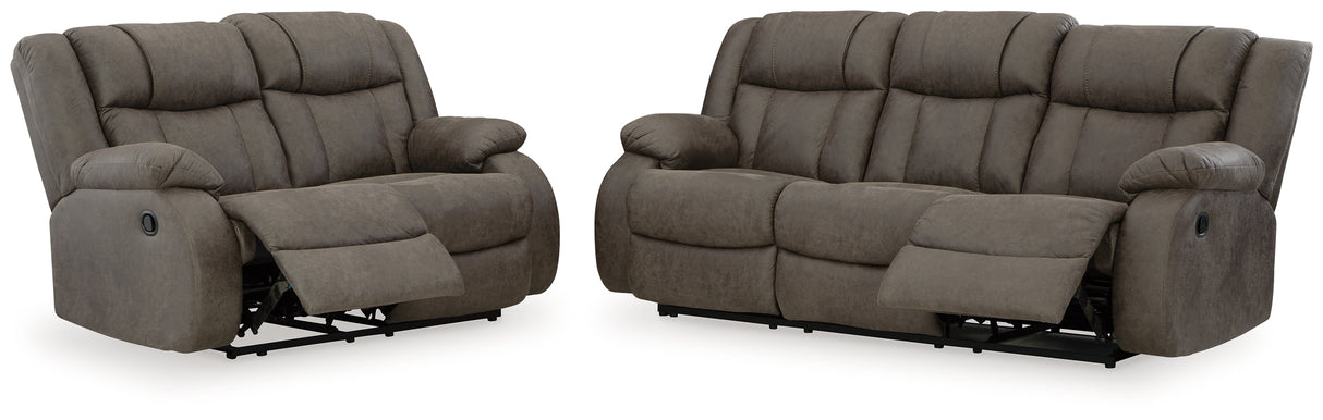 First Base Sofa and Loveseat in Gunmetal - PKG015501