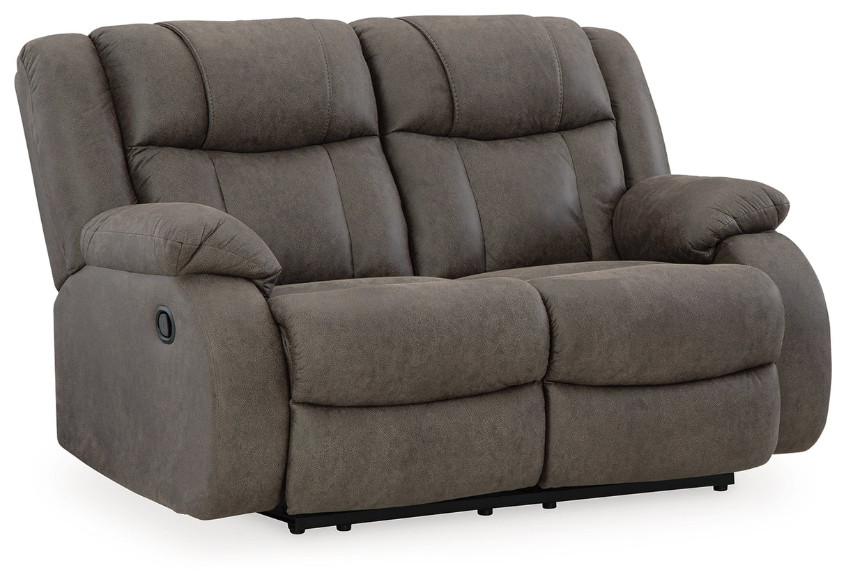 First Base Sofa, Loveseat and Recliner in Gunmetal - PKG015502