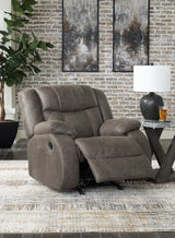 First Base Sofa, Loveseat and Recliner in Gunmetal - PKG015502