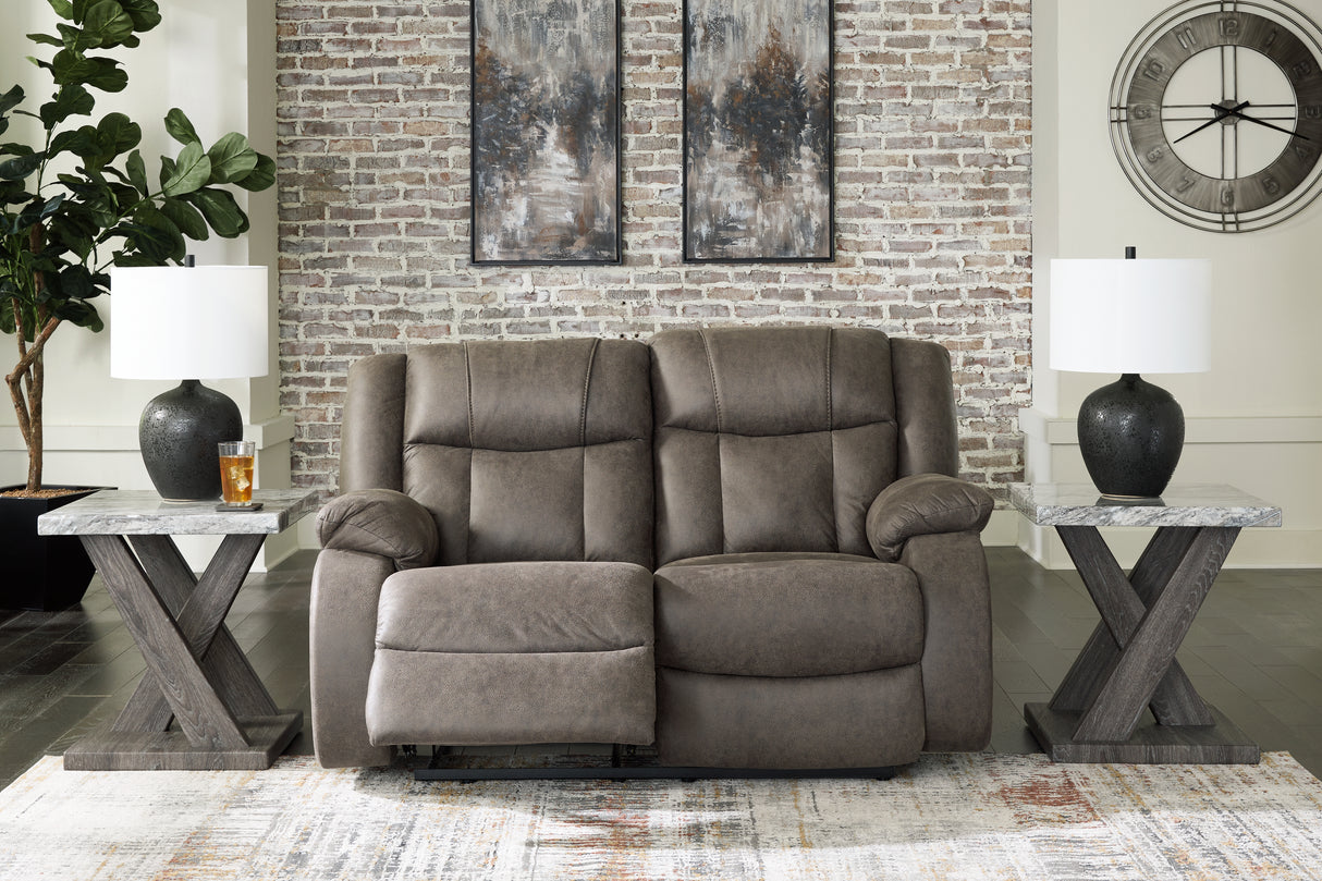 First Base Sofa, Loveseat and Recliner in Gunmetal - PKG015502