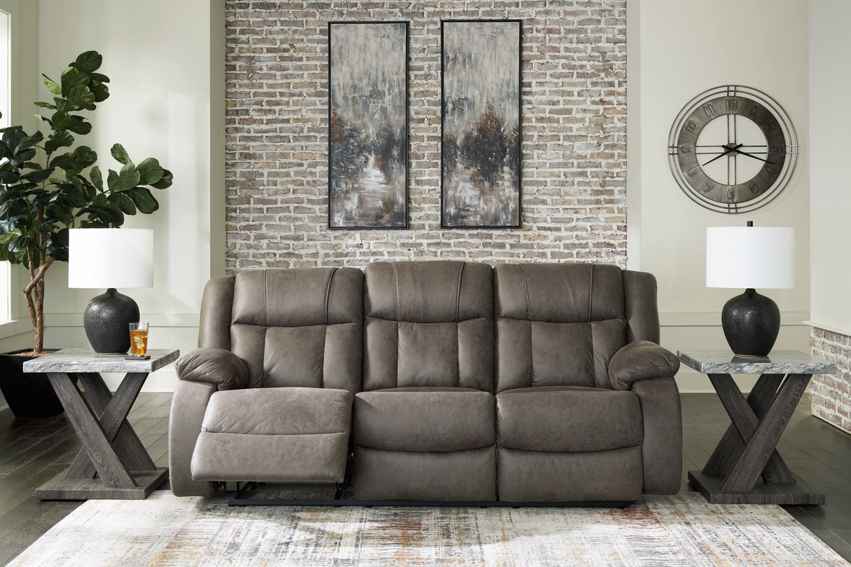 First Base Sofa, Loveseat and Recliner in Gunmetal - PKG015502