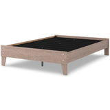 Flannia Full Platform Bed with Mattress in Gray - PKG018278